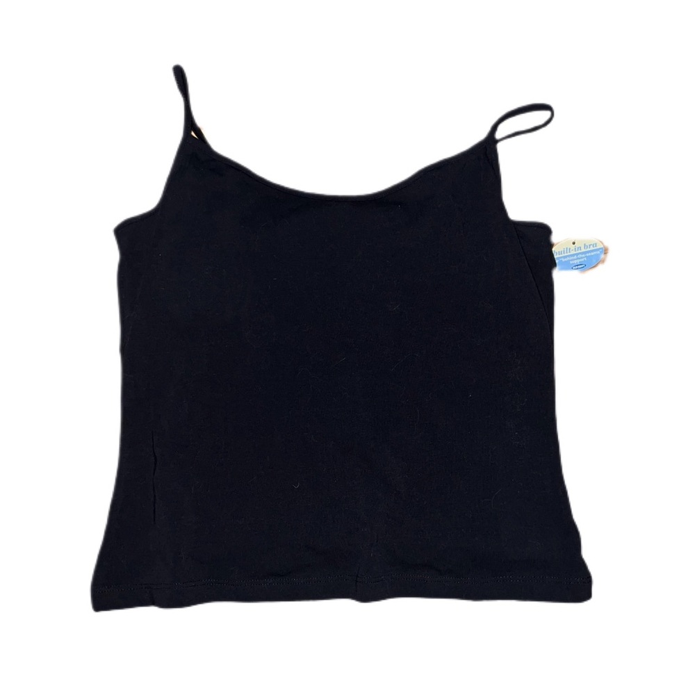 Old Navy Vintage Built in Bra Black Adjustable Straps Cami Size Large NWT NLA